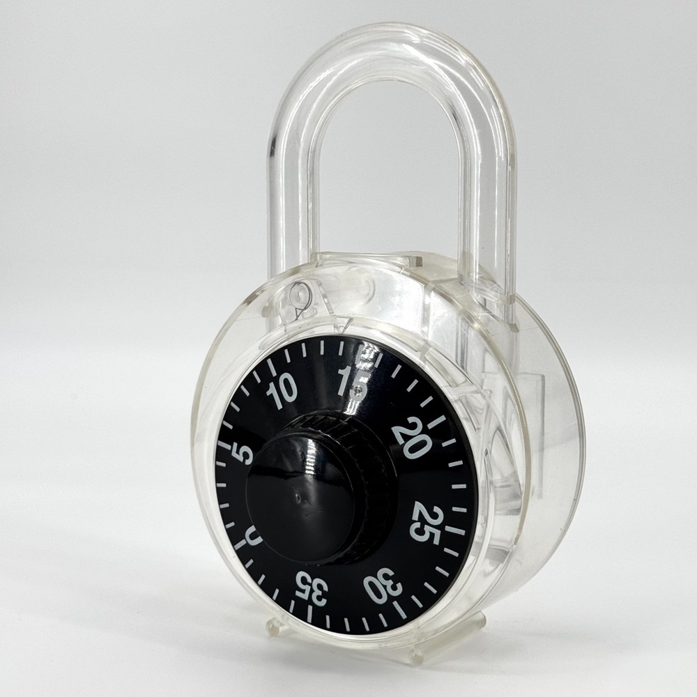 Vintage 80s Lucite Oversized Padlock Bank